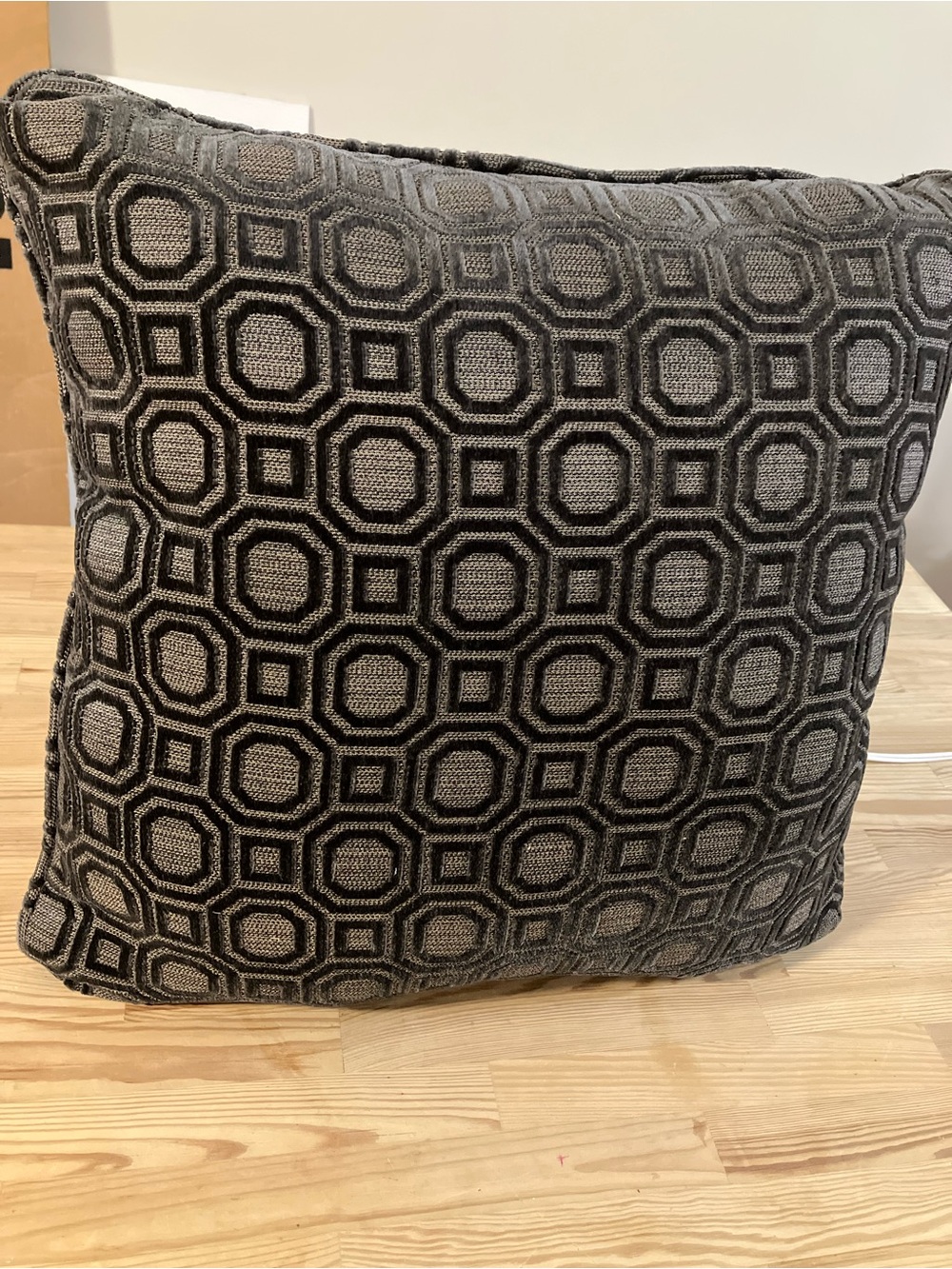 Decorative Geometric Throw Pillow Brown-Gray NEW